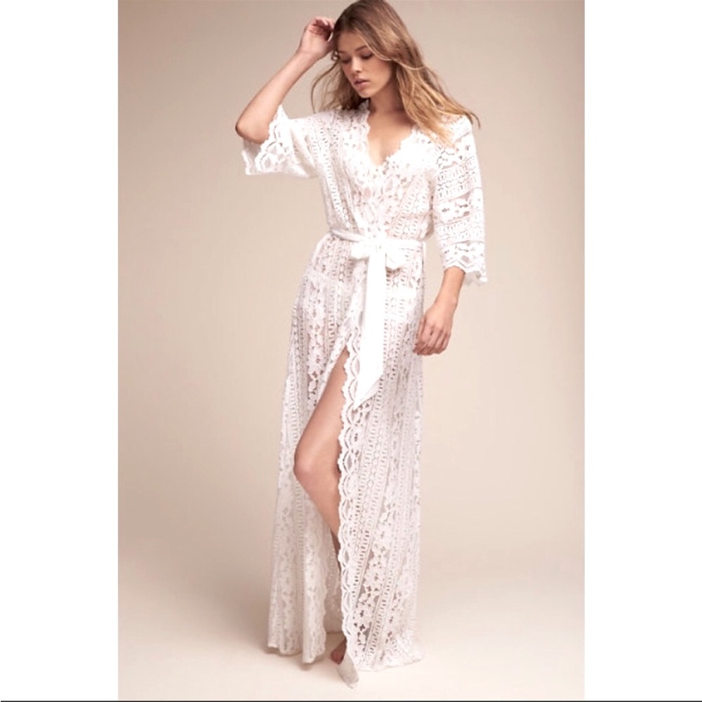 BHLDN x Homebodii Willow Lace Bridal Robe